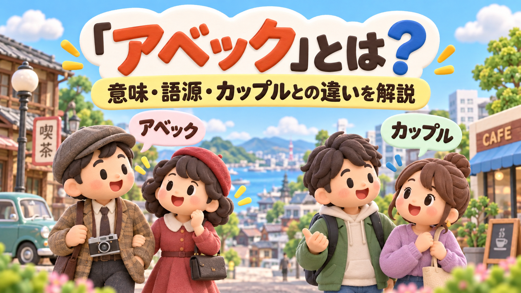 アベックとカップルの違いを表したイメージ
